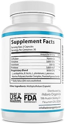 Biodora 50 Billion CFU Clear Nails supplement facts and ingredients