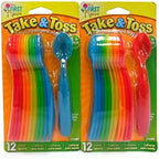 Take and toss baby feeding utensils stack in vibrant colors