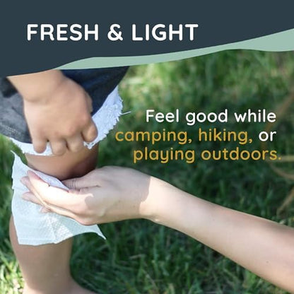 Venture Wipes citronella and peppermint infused insect repellent wipes details