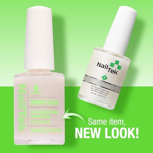 Clear ridge filling strengthener bottle cap and brush placement for smooth application.