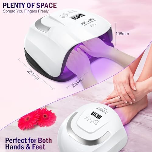 Nailgirls UV LED lamp showing the spacious interior for nails