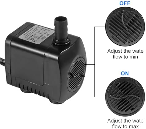 Shutao fish tank pump with mushroom nozzle attachment installed