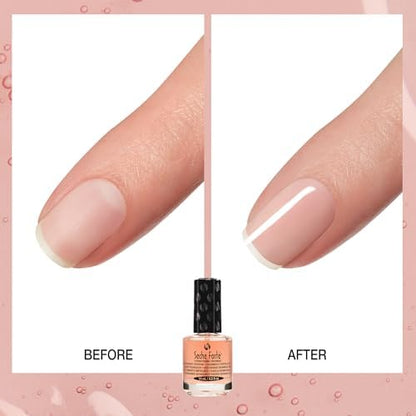 Side view of Seche Forte strengthening nail base coat
