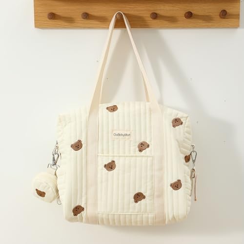 Gobabymart hospital bag open interior with organized storage pockets.