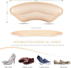 Close up of 4D contoured heel grips for blister prevention in dress shoes.