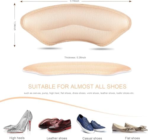 Close up of 4D contoured heel grips for blister prevention in dress shoes.