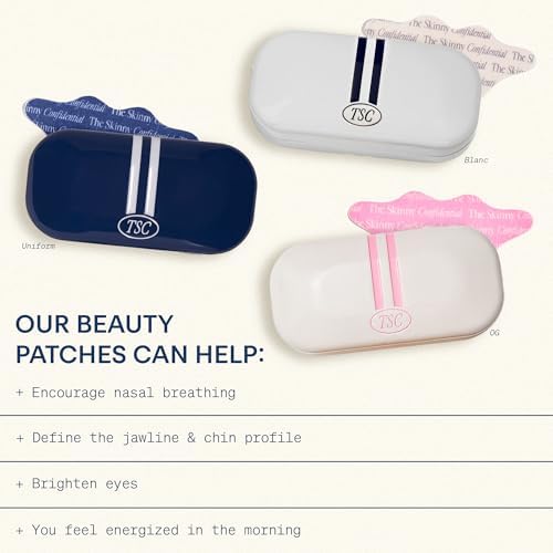 Close up of the navy blue beauty sleep patches in their travel tin.