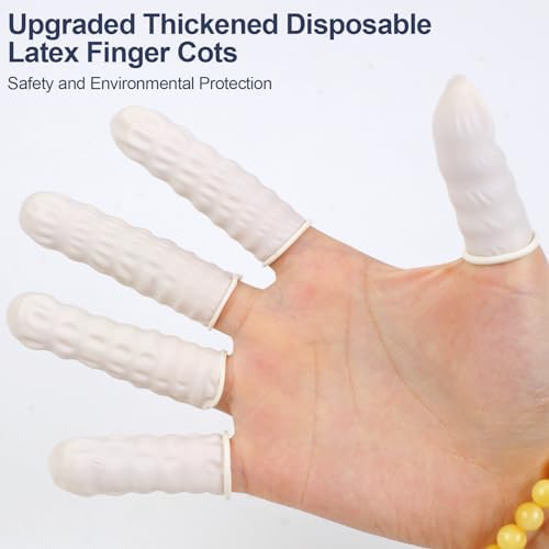 Medium size white rubber finger protectors pre rolled for easy application.