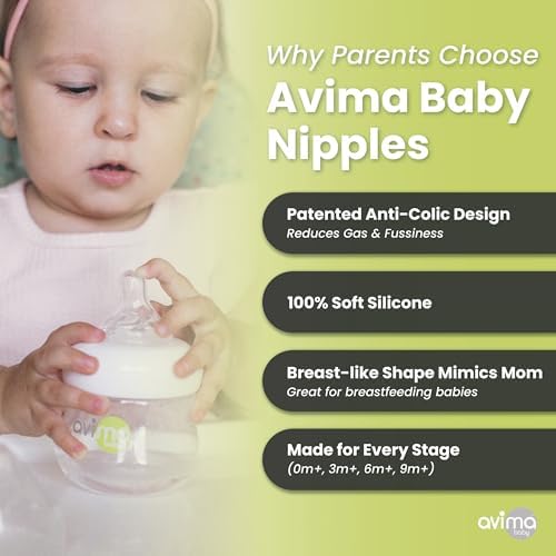 Avima Baby silicone fast flow replacement teats for six months plus
