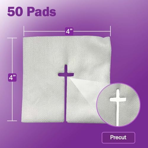 TenderGentle 6 ply feeding tube pads showing the pre cut slit for catheters