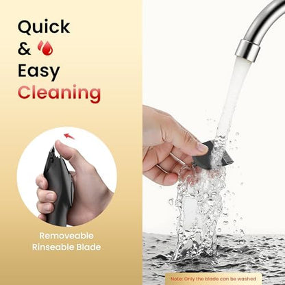 Ergonomic rubberized non slip back design of the cordless hair trimmer