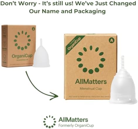 OrganiCup by AllMatters reusable period cup with organic cotton storage bag