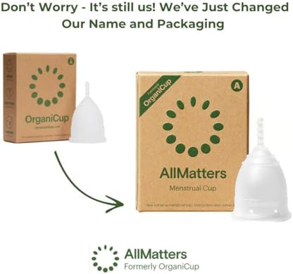 OrganiCup by AllMatters reusable period cup with organic cotton storage bag