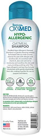 TropiClean sensitive skin dog and cat shampoo bottle side profile