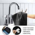 Heat resistant kitchen counter mat protecting a premium granite surface from hot cooking appliances