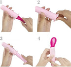 Mottery period disc applicator with grip handle for comfortable placement