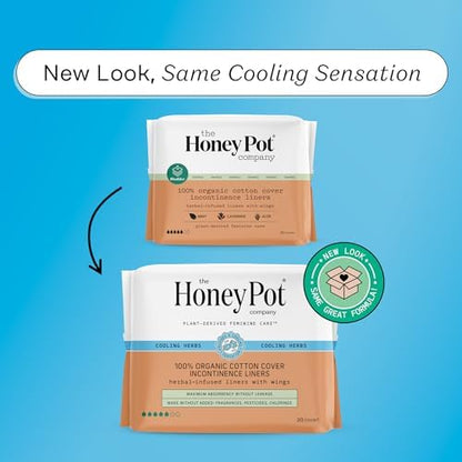 Herbal infused incontinence liners with wings showing the textured organic cotton top sheet.