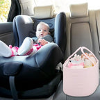 Interior view of Comse diaper caddy showing customizable compartments
