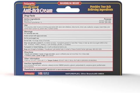 Steroid free medicated skin protectant cream for poison ivy and oak rashes