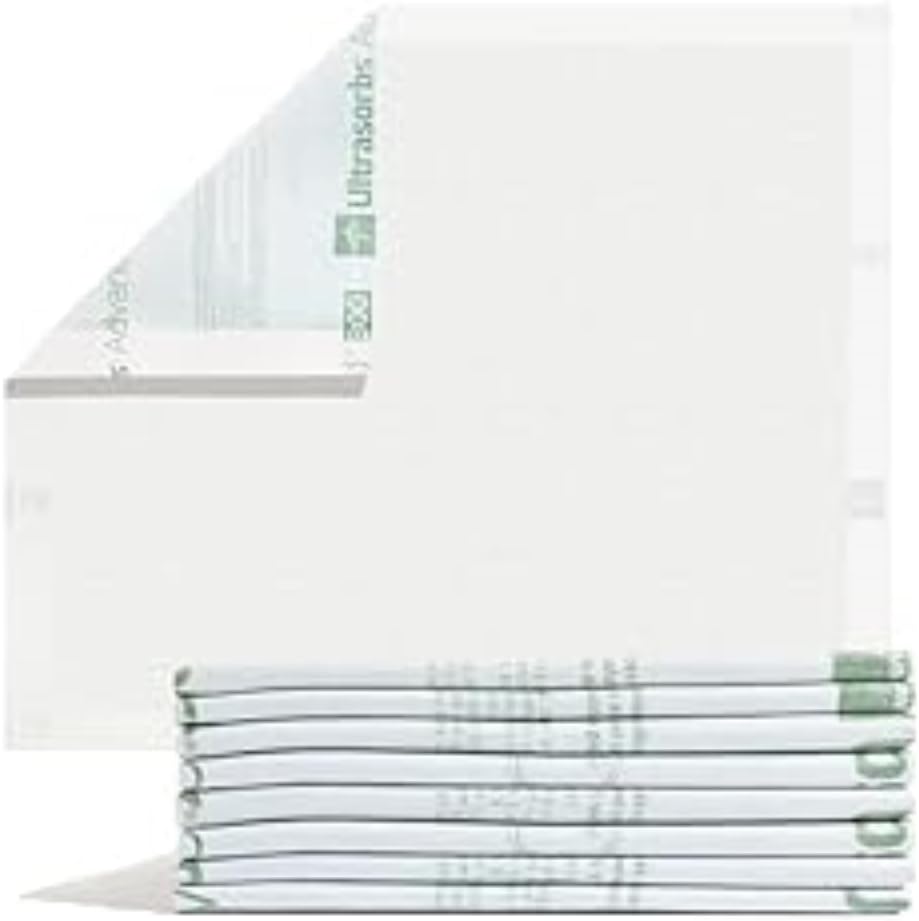 Medline Ultrasorbs advanced plus disposable adult bed pads front retail packaging view.