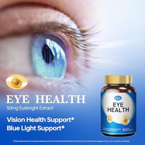 Side profile of HUJ 30 capsule eye health dietary supplement container