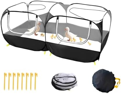 Small Animals Playpen, Portable Chicken Run Coop Large Chick Brooder Pet Cage Tent with Zipper Doors, Breathable Mesh Walls, Foldable Pet Enclosure for Cat Puppy Kitten Rabbits Indoor Outdoor - Image 2