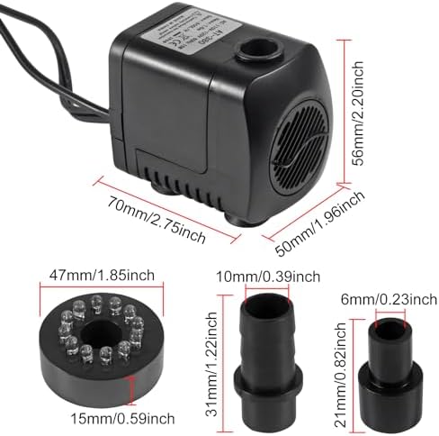 Shutao outdoor fountain pump showing detached filter cover for cleaning