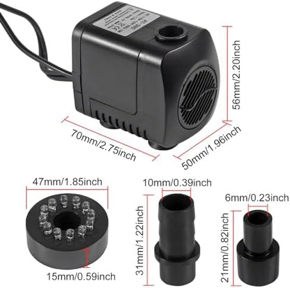 Shutao outdoor fountain pump showing detached filter cover for cleaning
