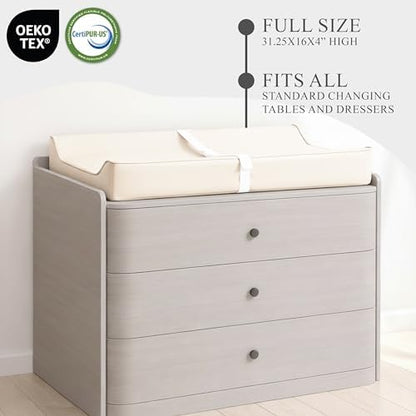 Mamas and Papas changing pad placed on standard nursery furniture