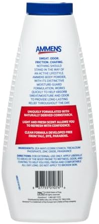Imported USA body powder for moisture and odor control