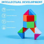 JOLLYFUN educational brain teaser puzzles spread out as birthday goodie bag fillers and classroom prizes.