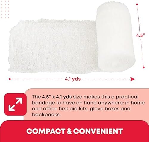 Individually wrapped sterile 6 ply cotton gauze rolls showing open weave design