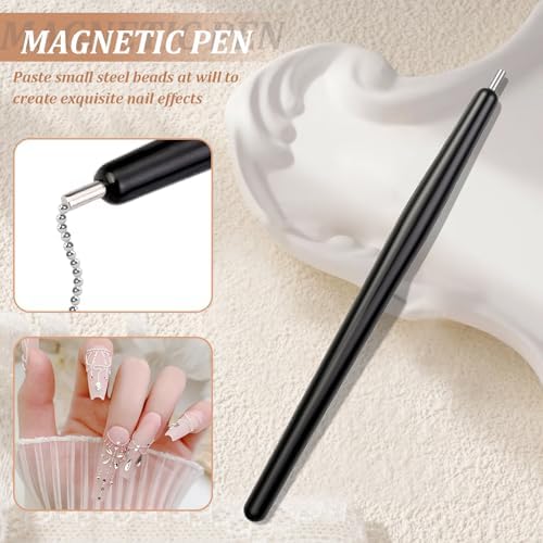 Demonstration of 3 in 1 cat eye nail magnet tool components