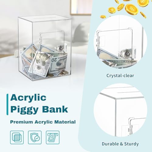 Top view highlighting the wide slot design of the premium shatterproof cash box for easy depositing.