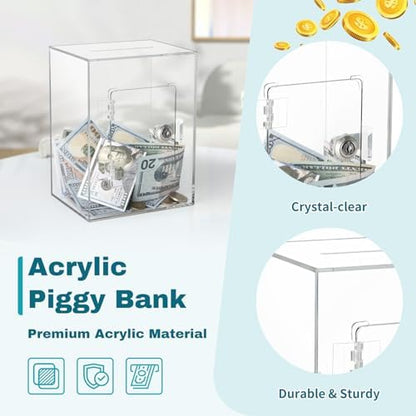 Top view highlighting the wide slot design of the premium shatterproof cash box for easy depositing.