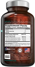 OmniBiotics vegan omega capsules bottle back label details