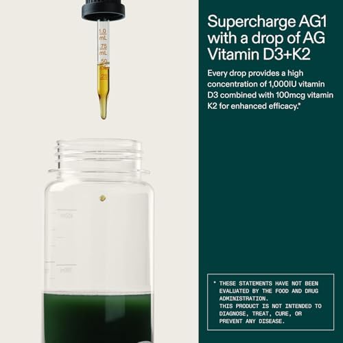 AG1 wellness supplement bottle side profile and ingredients