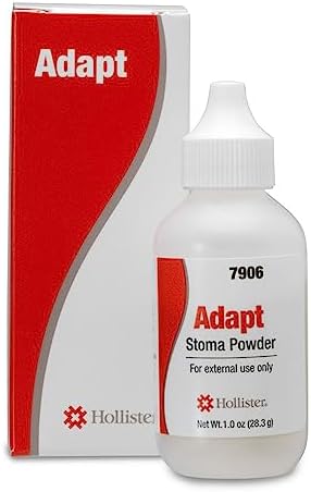 Latex free stoma adhesive powder by Hollister for peristomal skin moisture protection