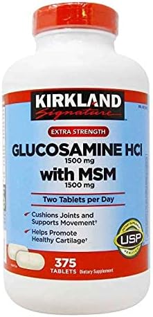 Kirkland Signature Extra Strength Glucosamine Hci 1500Mg, With Msm 1500 Mg, Pack of 375-Count Tablets - Image 4