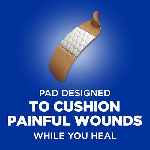 Band-Aid Brand latex-free sterile adhesive strips layout showing the individual protective wrappers