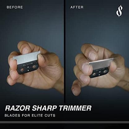 Diagram showing blade alignment on the sharpening block