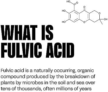 Side angle of blk. Fulvic Mineral Drops showcasing liquid supplement facts and ingredients.