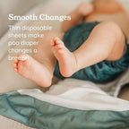 Close up of soft bamboo material on Kinder diaper liner