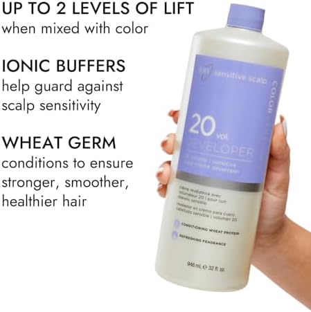Professional hair color developer for sensitive scalps