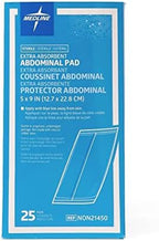 Medline super absorbent pad dimensions showing five by nine inch sizing