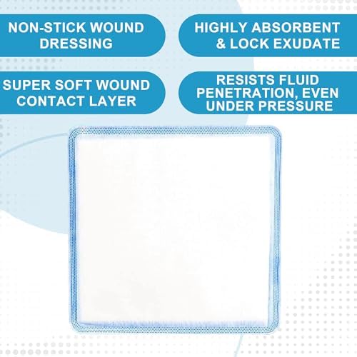 High absorbency medical pad for pressure ulcers and first or second-degree burns close-up view.