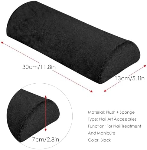 Black nail art hand rest pillow for comfortable manicure