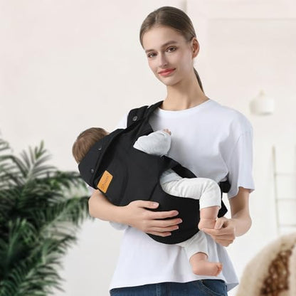 Shiaon adjustable newborn chest carrier packaging details and fabric texture