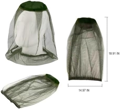 Venterior mosquito net hat showing adjustable fit features