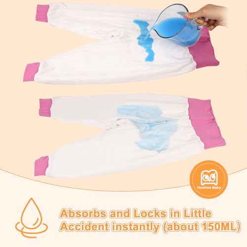 MooMoo Baby bedtime diaper shorts for boys and girls highlighting leakproof TPU layer.